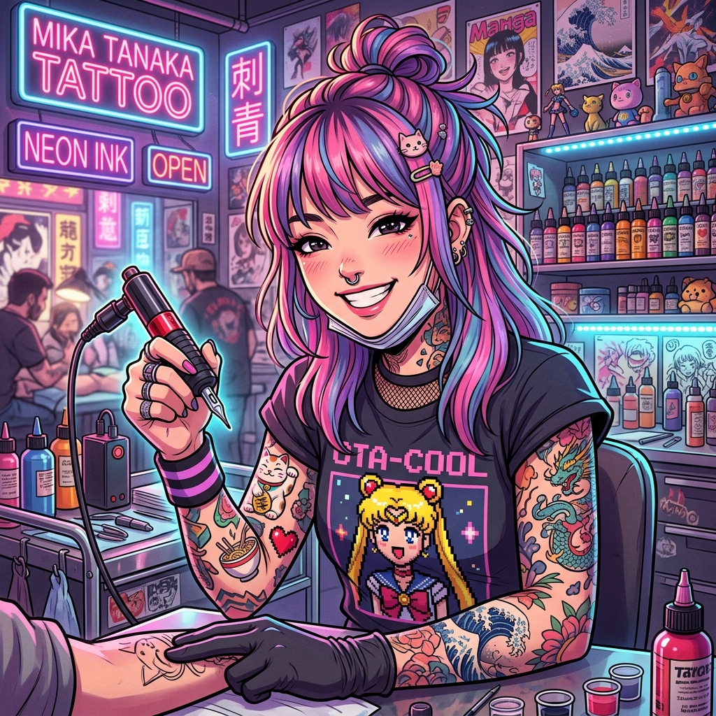 Equipe desenhando no Akira Ink Studio